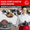 MagicHome Black Marble Line nyeles lábas üvegfedővel, márványhatású tapadásmentes bevonattal – Ø 16 cm, 1300 ml