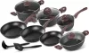 MagicHome Black Marble Line edénykészlet márványhatású tapadásmentes bevonattal – 13 részes