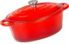 MagicHome Castora Line ovális zománcozott öntöttvas sütőtál fedővel – 30 cm, 4,4 liter