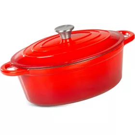   MagicHome Castora Line ovális zománcozott öntöttvas sütőtál fedővel – 30 cm, 4,4 liter