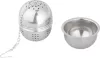 MagicHome tojás alakú rozsdamentes acél teaszűrő lánccal – 4,6 × 4 × 4,5 cm