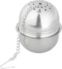 MagicHome tojás alakú rozsdamentes acél teaszűrő lánccal – 4,6 × 4 × 4,5 cm