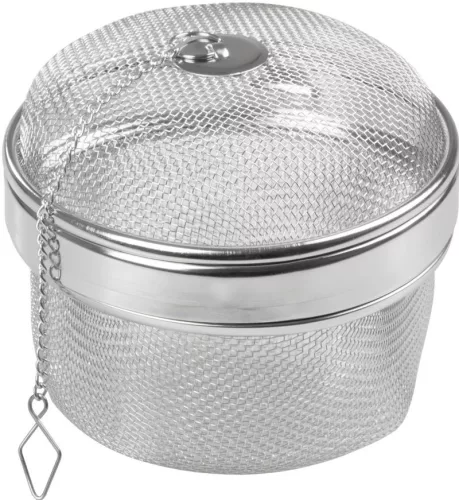 MagicHome rozsdamentes acél teaszűrő lánccal – 8,5 × 10 cm