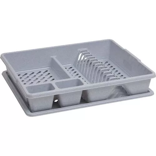 Curver 173460 konyhai edényszárító csepptálcával – 45 × 38 × 9 cm, szürke