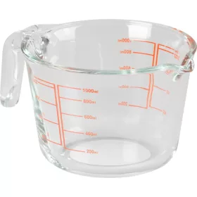   MagicHome üveg mérőkancsó kiöntővel és mérőskálával – 1 liter