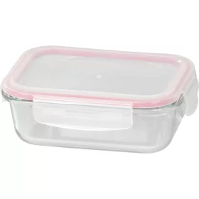   MagicHome téglalap alakú üveg ételtároló doboz műanyag fedéllel – 650 ml