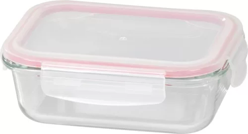 MagicHome téglalap alakú üveg ételtároló doboz műanyag fedéllel – 650 ml