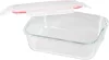 MagicHome téglalap alakú üveg ételtároló doboz műanyag fedéllel – 1500 ml