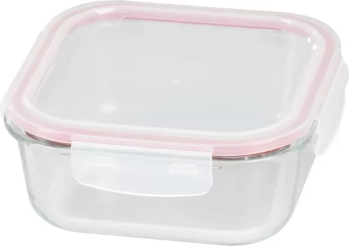 MagicHome négyzet alakú üveg ételtároló doboz műanyag fedéllel – 1200 ml