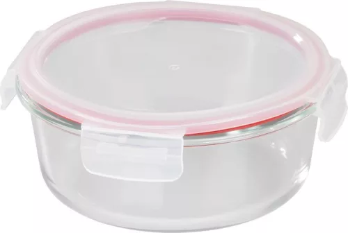 MagicHome kerek üveg ételtároló doboz műanyag fedéllel – 950 ml