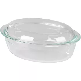   MagicHome ovális üveg sütőtál (jénai tál) fedővel – 3000 ml