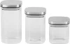 MagicHome üveg tárolóedény készlet rozsdamentes acél fedéllel – 3 db, 800/1100/1500 ml