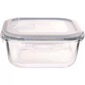   MagicHome négyzet alakú üveg ételtároló doboz fedéllel és szellőzőszeleppel – 800 ml