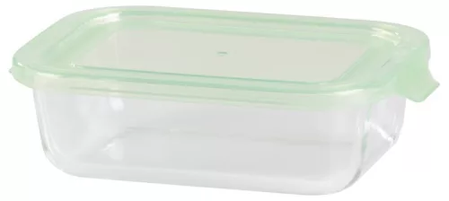 MagicHome téglalap alakú üveg ételtároló doboz műanyag fedéllel – 650 ml