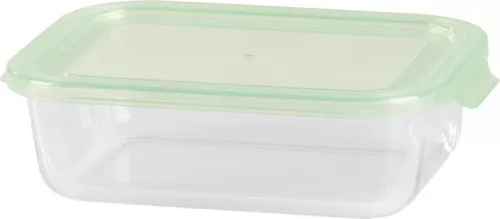 MagicHome téglalap alakú üveg ételtároló doboz műanyag fedéllel – 1000 ml