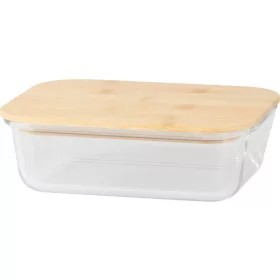   MagicHome téglalap alakú üveg ételtároló doboz bambusz fedéllel – 1500 ml