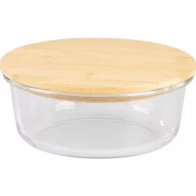   MagicHome kerek üveg ételtároló doboz bambusz fedéllel – 950 ml