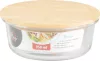 MagicHome kerek üveg ételtároló doboz bambusz fedéllel – 950 ml