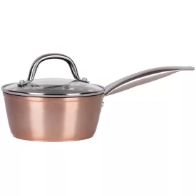   MagicHome Copper Line nyeles lábas üvegfedővel – Ø 16 cm, 1200 ml