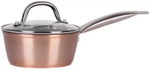 MagicHome Copper Line nyeles lábas üvegfedővel – Ø 16 cm, 1200 ml