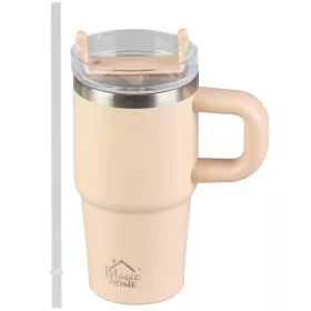   MagicHome rozsdamentes acél termobögre szívószállal – 550 ml -