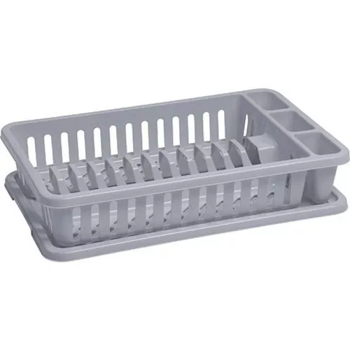 Curver 173415 konyhai edényszárító csepptálcával – 42 × 26,5 × 8,8 cm, szürke