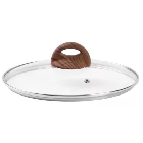   MagicHome Marble Line üvegfedő fa hatású fogantyúval és gőzkieresztő nyílással – Ø 24 cm