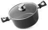 MagicHome Black Line fazék üvegfedővel, márványhatású tapadásmentes bevonattal – Ø 24 cm, 4000 ml