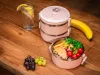 MagicHome 3 részes ételhordó készlet rozsdamentes acél betéttel – 3 × 500 ml, rózsaszín