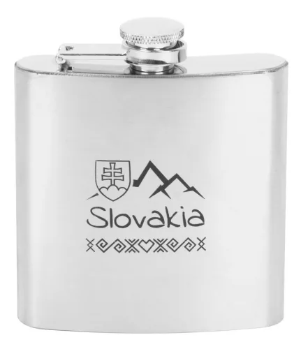 MagicHome HF292 rozsdamentes acél laposüveg – 177 ml, Szlovákia címerével