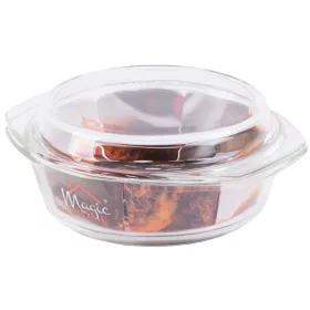  MagicHome kerek boroszilikát üveg sütőtál (jénai tál) fedővel – 1,5 liter