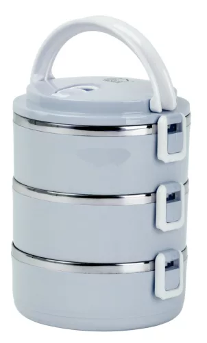 MagicHome 3 részes ételhordó készlet rozsdamentes acél betéttel – 3 × 500 ml,  kék