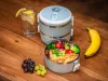 MagicHome 3 részes ételhordó készlet rozsdamentes acél betéttel – 3 × 500 ml,  kék