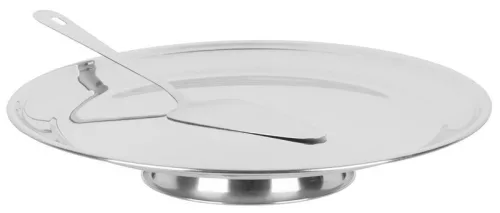 MagicHome rozsdamentes acél tortatál tortalapáttal – Ø 32 cm