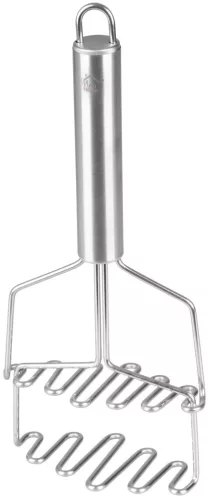 MagicHome rozsdamentes acél krumplinyomó dupla ráccsal – 10,5 × 8,4 × 23,5 cm
