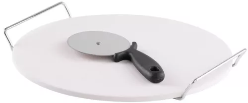 MagicHome kordierit pizza sütőkő pizzavágóval – Ø 33 cm