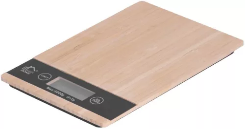 MagicHome digitális konyhai mérleg bambusz felülettel – 5 kg, 1 g pontosság