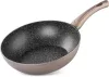 MagicHome Coffee Brown Line wok serpenyő 2 rétegű márványhatású tapadásmentes bevonattal – Ø 28 cm