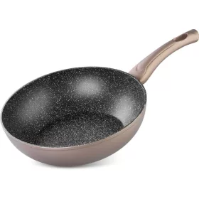   MagicHome Coffee Brown Line wok serpenyő 2 rétegű márványhatású tapadásmentes bevonattal – Ø 28 cm