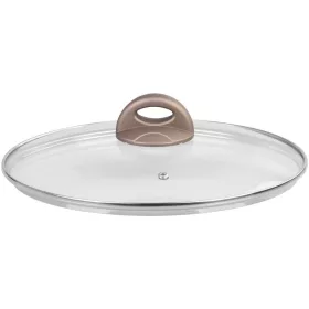   MagicHome Coffee Brown Line üvegfedő bakelit fogantyúval – Ø 28 cm
