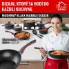 MagicHome Black Marble Line wok serpenyő 3 rétegű márványhatású tapadásmentes bevonattal – Ø 28 cm
