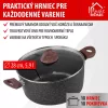 MagicHome Black Marble Line fazék üvegfedővel, 3 rétegű márványhatású tapadásmentes bevonattal – Ø 28 cm, 5900 ml