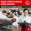 MagicHome Black Marble Line fazék üvegfedővel, 3 rétegű márványhatású tapadásmentes bevonattal – Ø 28 cm, 5900 ml