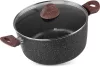 MagicHome Black Marble Line fazék üvegfedővel, 3 rétegű márványhatású tapadásmentes bevonattal – Ø 28 cm, 5900 ml
