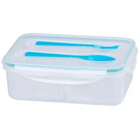   MagicHome 2 rekeszes szögletes ételhordó villával és kanállal – 1500 ml