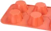 MagicHome virágmintás szilikon muffinforma – 28,6 × 17,2 × 3,5 cm, piros