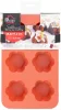 MagicHome virágmintás szilikon muffinforma – 28,6 × 17,2 × 3,5 cm, piros