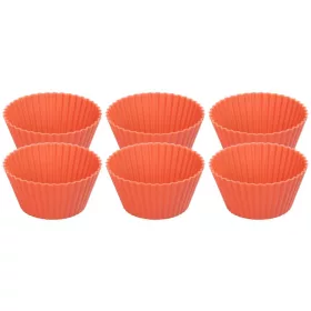   MagicHome szilikon mini sütőforma – 6 db, 6,5 × 6,5 × 3 cm, piros
