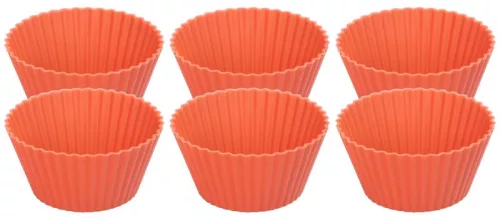 MagicHome szilikon mini sütőforma – 6 db, 6,5 × 6,5 × 3 cm, piros