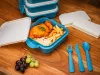 MagicHome 4 részes szögletes ételhordó evőeszközzel – 4 × 800 ml